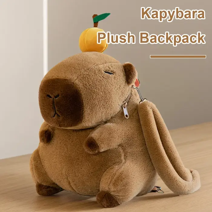 Mignon Capybara en peluche sac à dos drôle dessin animé