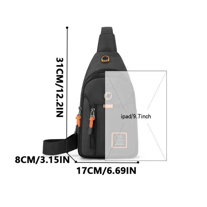 Sac à dos à bandoulière Adventure pour hommes – Spacieux et robuste pour les sports de plein air