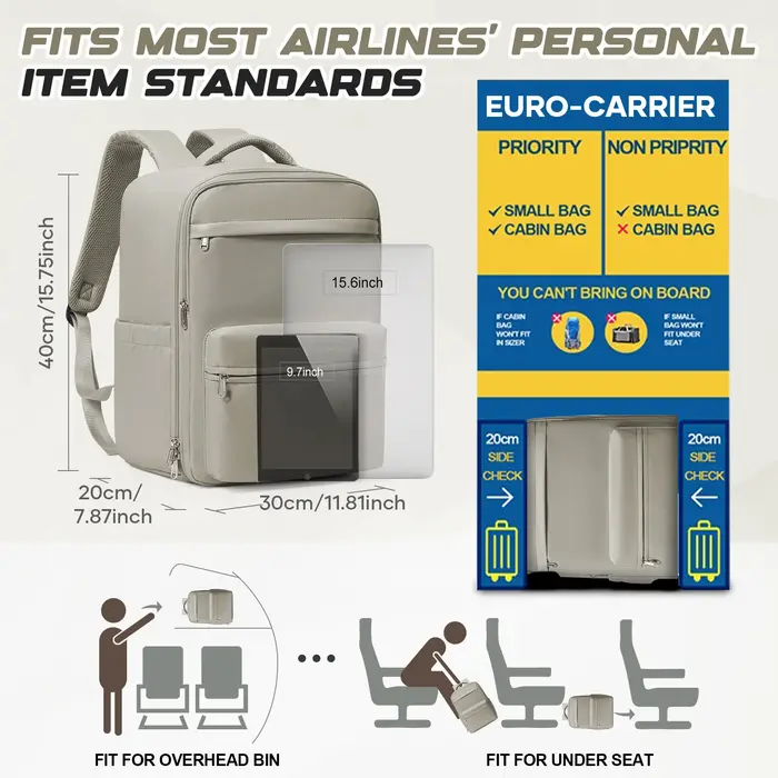 Sac à dos de compression sous vide, sac à dos Ryanair 40x30x20 pour avion, sac à main Wizzair, sacoc