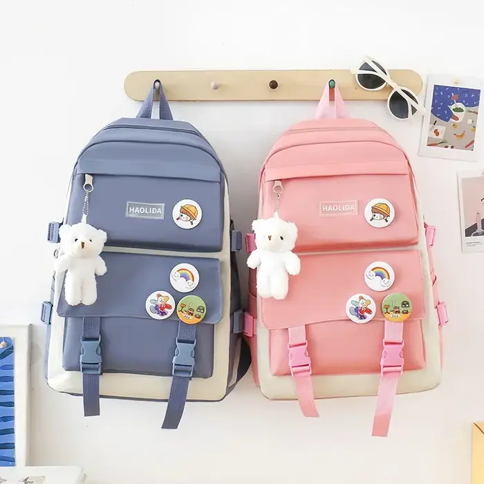 5 pièces Kit sac à dos femme mode dame haute capacité étanche collège