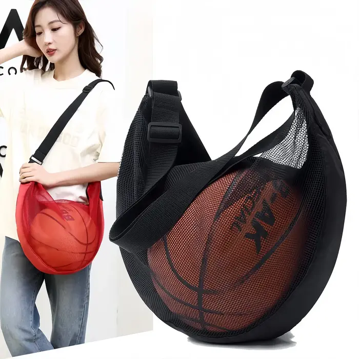 Sac de basket-ball en maille légère-sac de sport à bandoulière Portable pour volley-ball de football