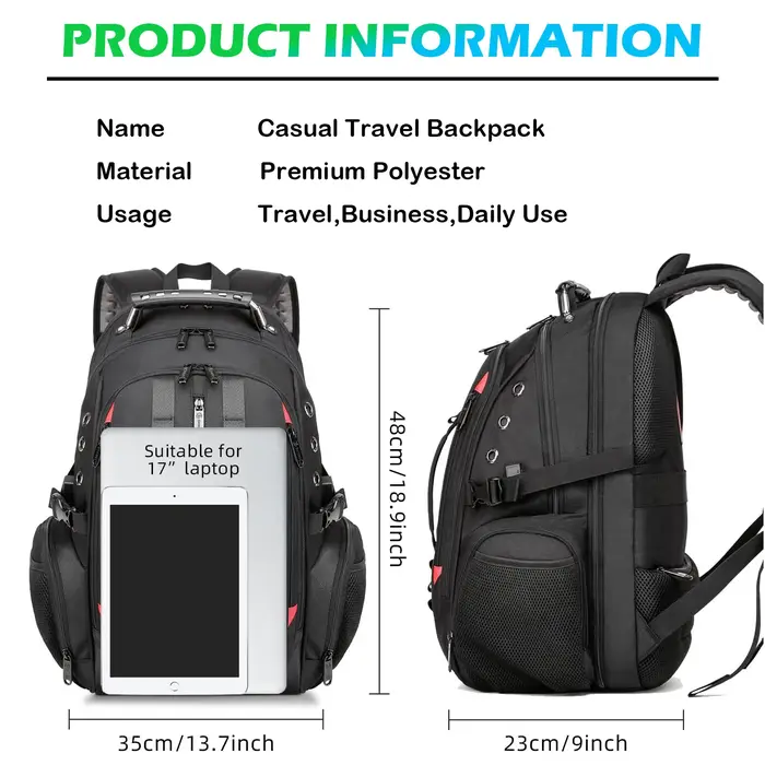 BANGE Big 40L sacs à dos pour hommes Oxford sac à dos étanche sac d'ordinateur d'affaires sac à dos de voyage sac d'école étudiant avec Port USB