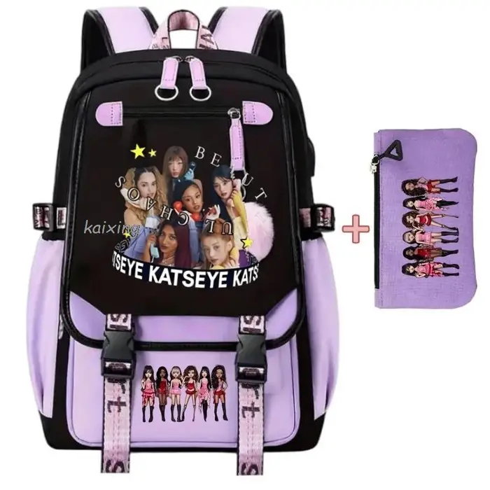 Sac à dos Katseye avec imprimé amusant pour filles