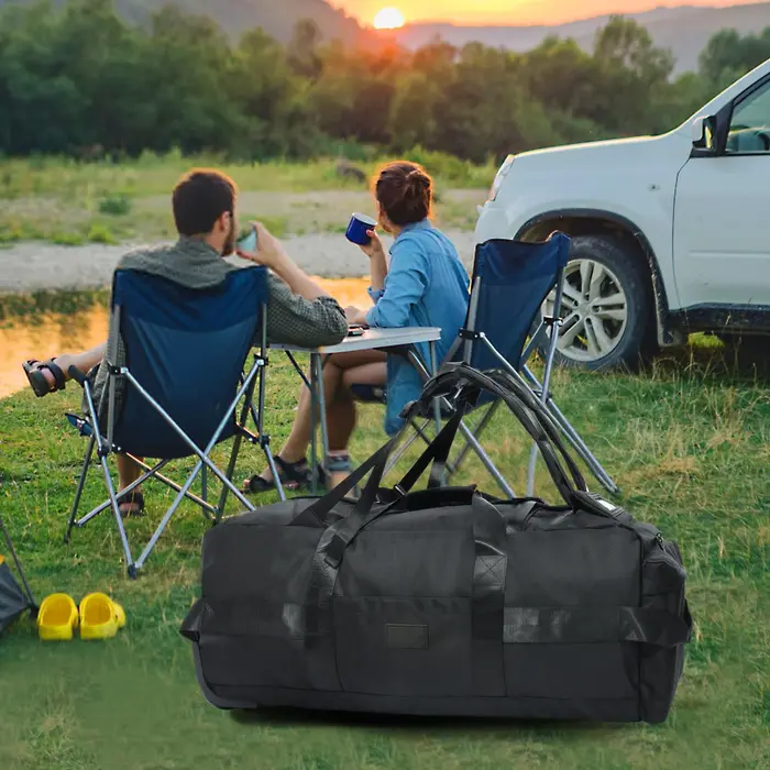 Sac de sport roulant 80L avec roulettes Sac de voyage pliable robuste de 31 pouces Bagage