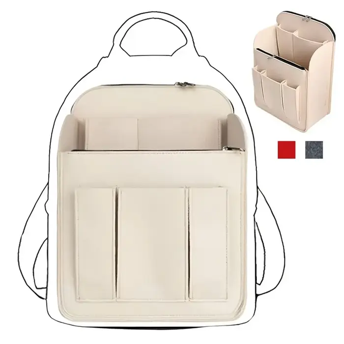 Nouveau sac intérieur multi-poches pour sac à dos, grande capacité, sac de rangement portable en feutre pour voyage, organisateur pour Longchamp