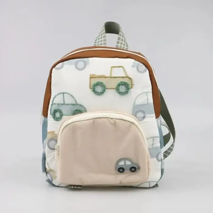 Sac à dos personnalisé pour enfants avec broderie de voiture-sac à couches pour tout-petits avec nom