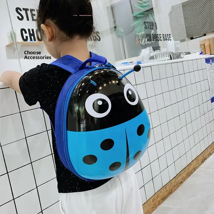 Sac à dos adorable en forme de coquille de coccinelle pour garçons et filles de maternelle