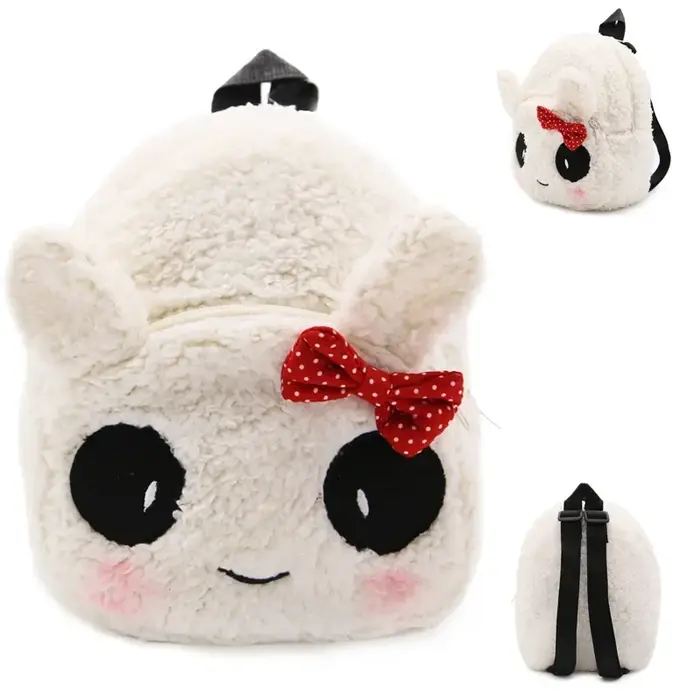 Sac pour enfants pour filles Kawaii dessin animé rouge fraise sacs d'école doux en peluche maternelle