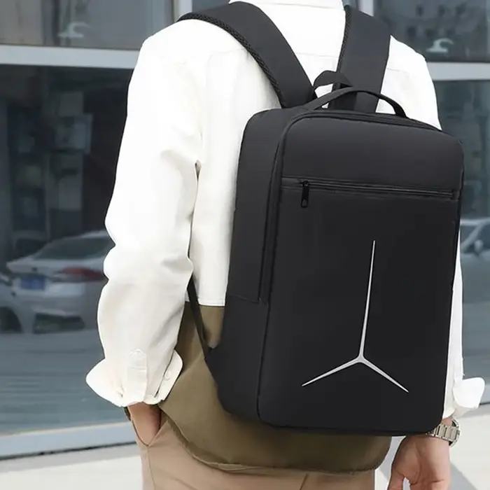 Sac à dos pour ordinateur portable à imprimé géométrique classique