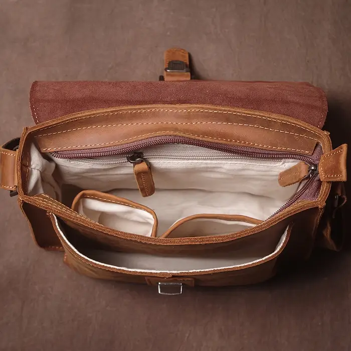 GURO marque de luxe en cuir véritable sac à bandoulière hommes Crazy Horse peau de vache sac de mess