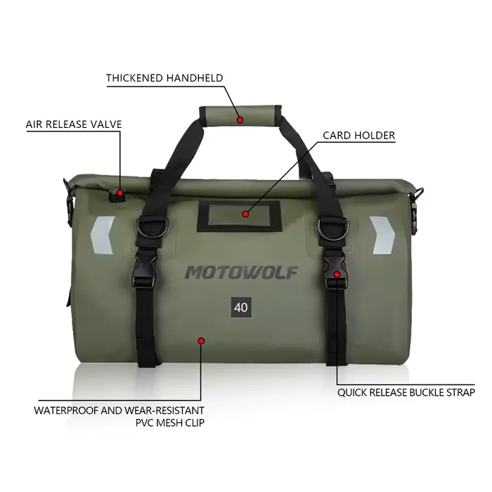 Sac arrière étanche pour moto