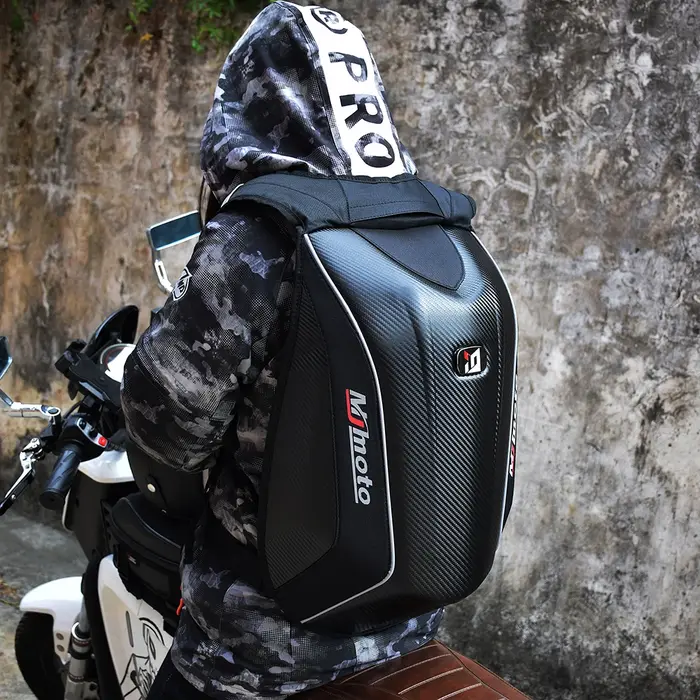 Sac à dos de moto en fibre de carbone
