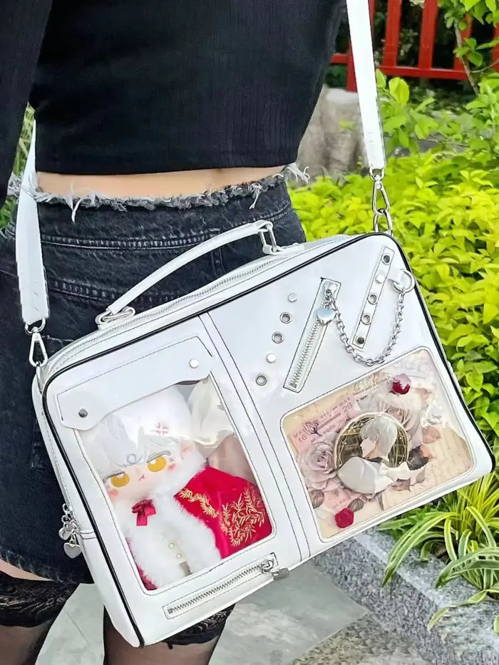 JIAERDI Harajuku blanc sac de messager Packpack femmes nouveau Transparent Jk poignée sacs à bandoulière femme Lolita doux Ita sac filles