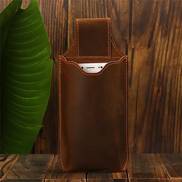 Sac banane en cuir véritable pour hommes