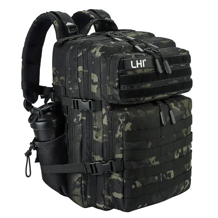 Sac à dos étanche CamSolomon Bug Out avec porte-bouteille pour homme