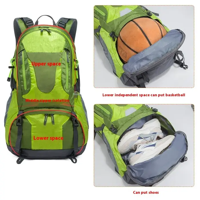 Sac à dos de sport d'extérieur respirant et imperméable 50 litres pour hommes et femmes