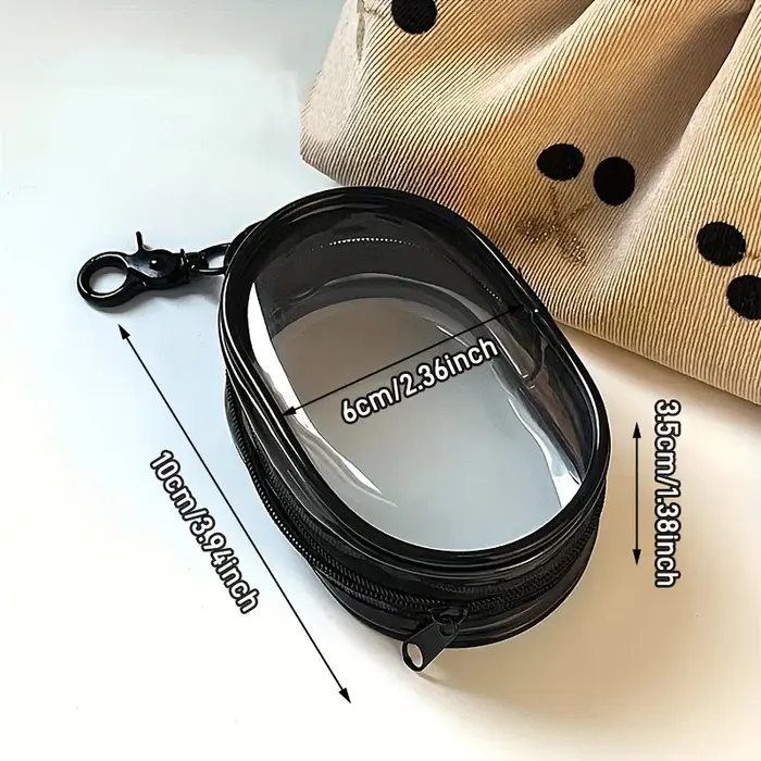 Mini sac de rangement portable à fermeture éclair transparente