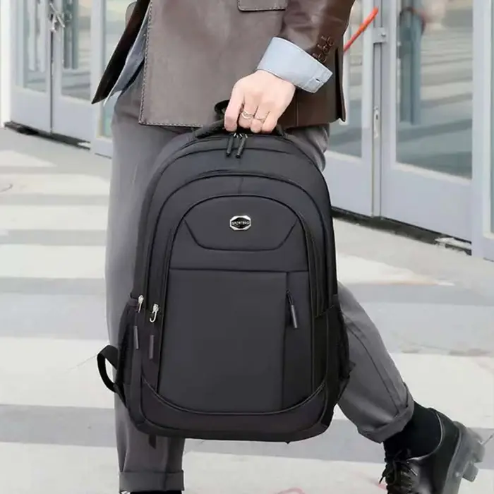 Sac à dos double épaule pour hommes et femmes – Couleur unie – Voyage d'affaires