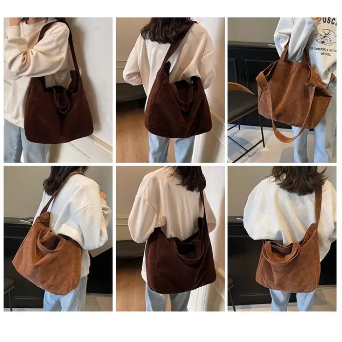 Sacs fourre-tout vintage en daim pour femmes