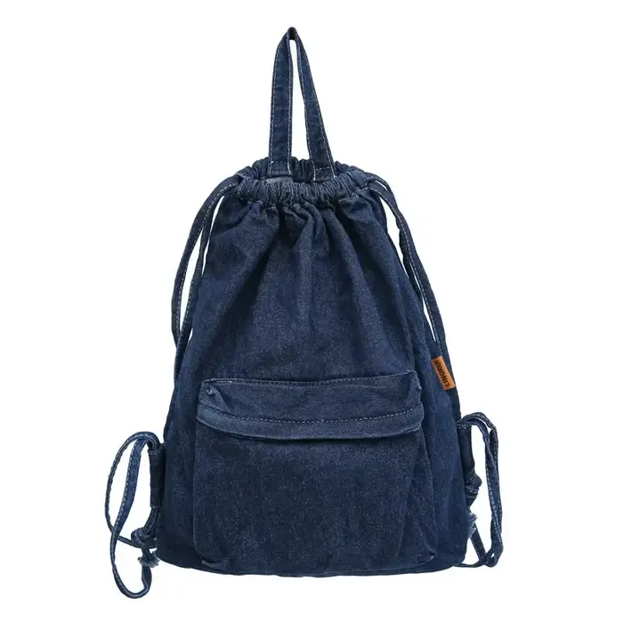 Mochila-Sac à Dos en Toile Délavé de Proximité pour Femme, Sacoche Unisexe en Denim Solide, à la Mod