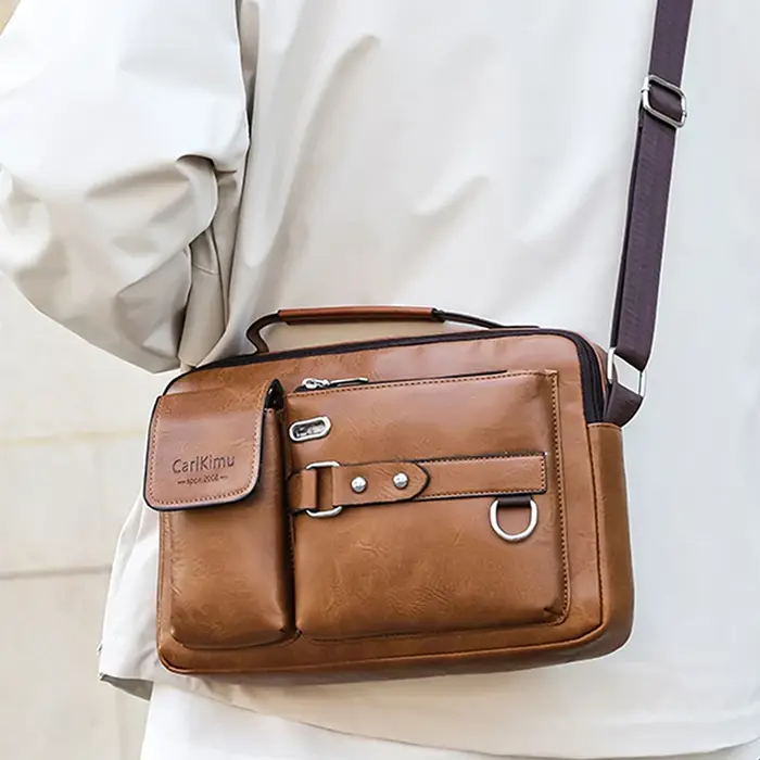 Sac messager rétro pour hommes avec conception étanche