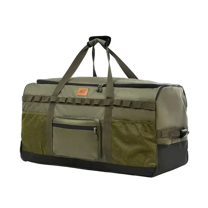Sac à dos de chariot d'extérieur de grande capacité de 130l, sac de rangement épais avec roulettes,