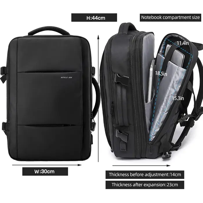 Heroic Knight sac à dos de voyage hommes sac à dos d'affaires école extensible USB sac grande capaci