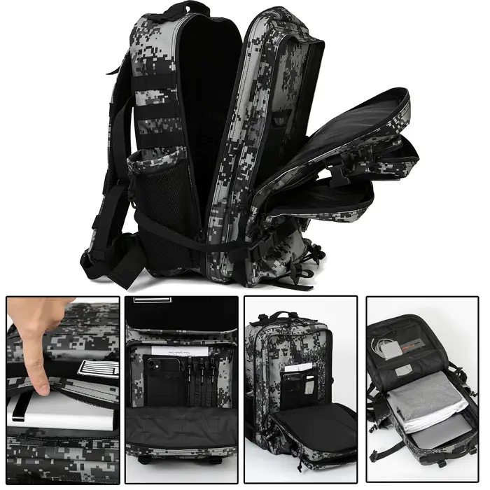 Sac à dos Dull avec porte-bouteille pour hommes et femmes, sac d'assaut, sac à dos RapDuty, école de