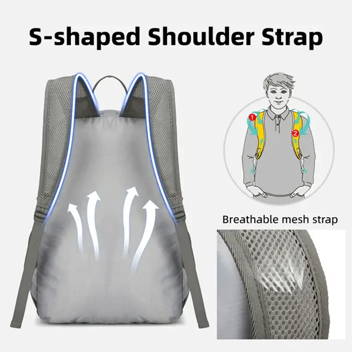 Nouveaux sacs à dos de randonnée pliables sac à dos résistant à l'eau petit sac à dos pliant de 20L pour les voyages Camping vacances