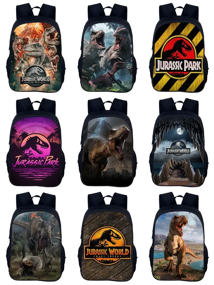Film j-jurassic World sac à dos sacs d'école garçons et filles sac à dos dinosaure sac à dos à fermeture éclair