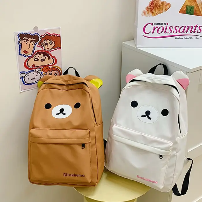 Chaud mignon ours Rilakkumas sac à dos grande capacité Anime dessin