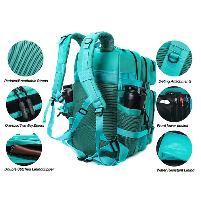 LHI 45L sac à dos de randonnée en plein air Camping imperméable Trekking alpinisme Bug Out sac sac à dos tactique avec porte-bouteille