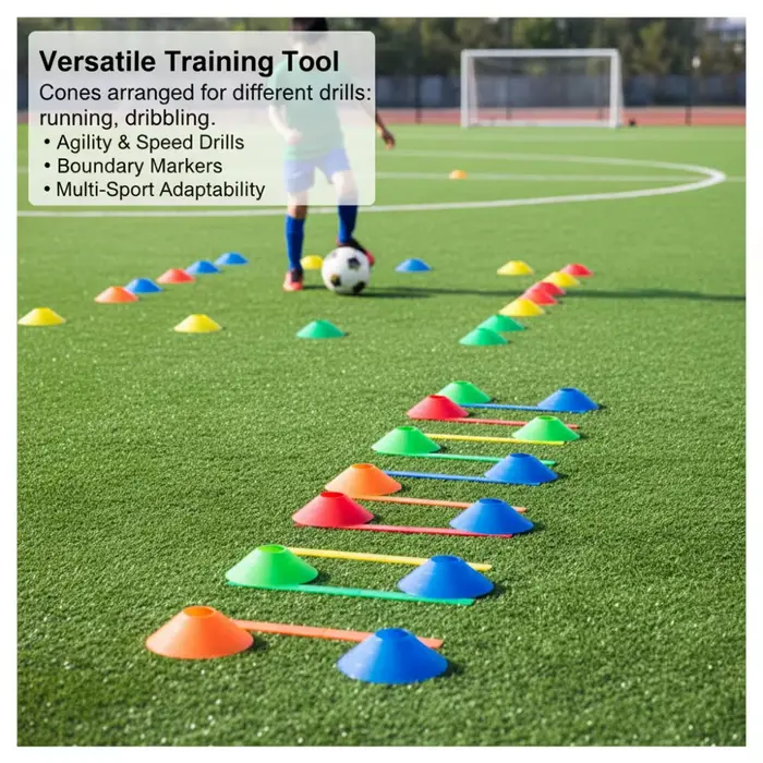 Cônes de football professionnels pour l'entraînement en équipe des garçons