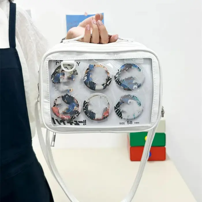 Sac à bandoulière ulzzang Ita Transparent de Style collégial