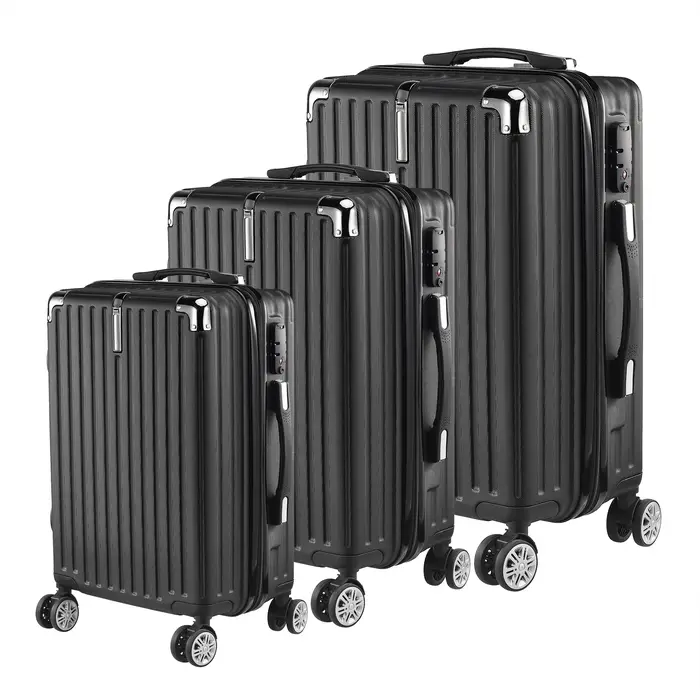 Anajqaqia Ensemble de valises de voyage 3 pièces avec roulettes et serrure
