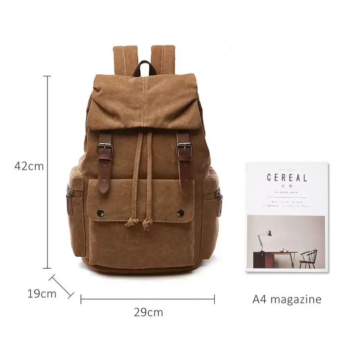 Sac à dos en toile vintage pour ordinateur portable pour hommes et femmes