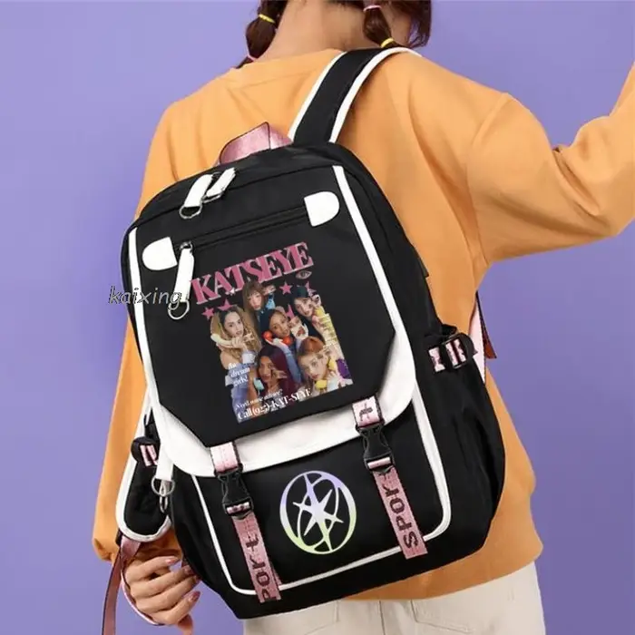 Kawaii chaud Katseye drôle impression sacs à dos doux capacité étudiant cartable collège