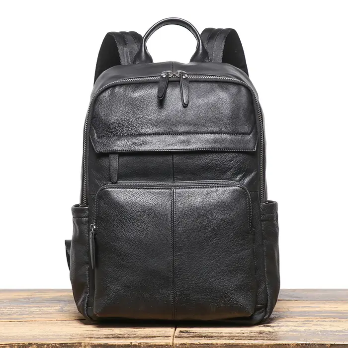 Sac à dos Double épaule en cuir véritable pour hommes