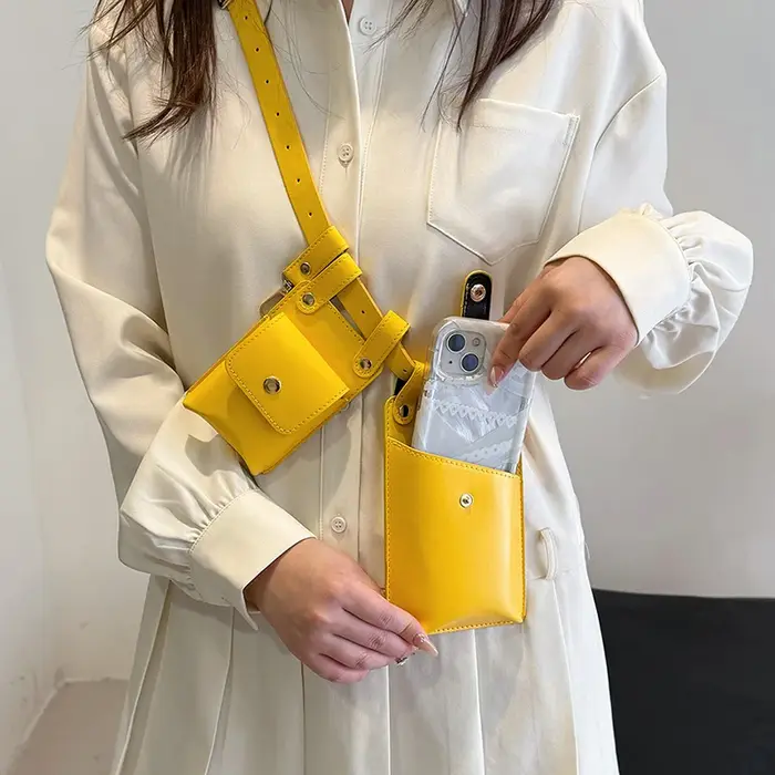 Femmes marque Fanny Pack mode cuir ceinture sac rein haute capacité taille sacs étanche multi-poches
