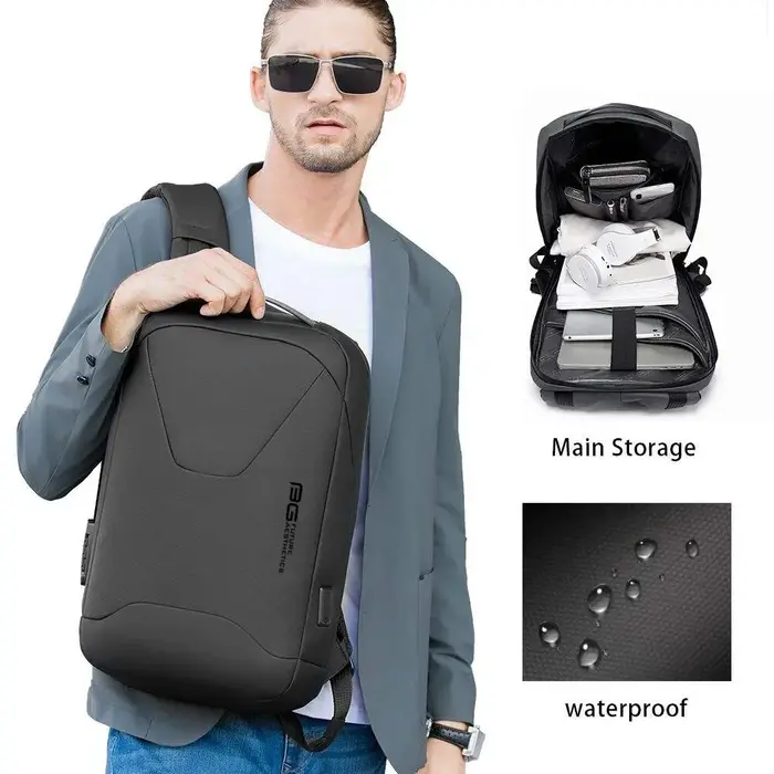 BANGE nouveaux hommes Anti-vol étanche sac à dos pour ordinateur portable 15.6 pouces travail quotid