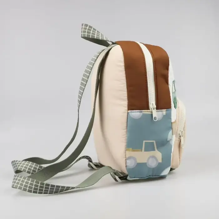 Sac à dos personnalisé pour enfants avec broderie de voiture-sac à couches pour tout-petits avec nom