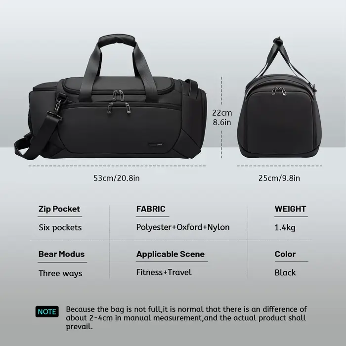 BANGE – sacs polochons de sport imperméables avec compartiment à chaussures, sac de sport de 21 pouces pour hommes avec compartiment humide et sec, sacs de voyage