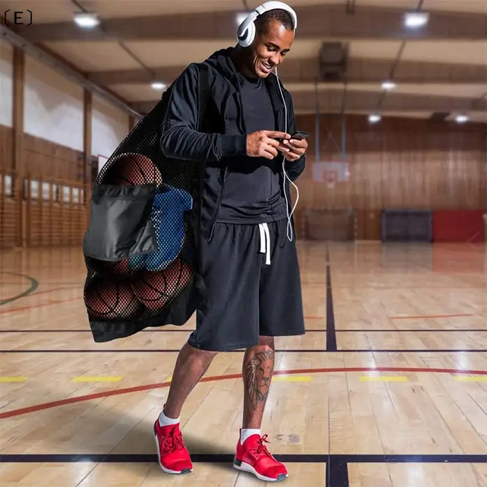 〔E〕Sac de sport en filet extra large pour ballons de football