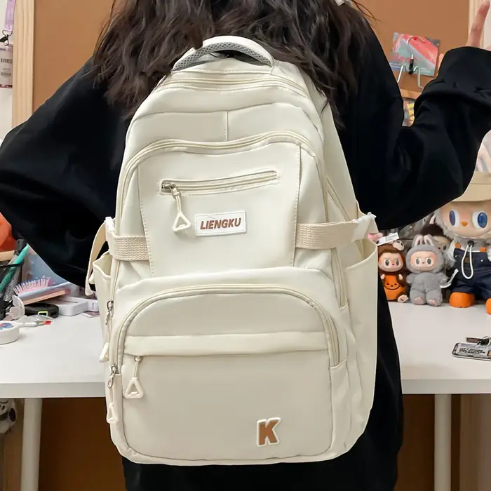 Personnalité décontracté grande capacité sac à dos pour femmes Version coréenne polyvalent lycée collège Internet célébrité