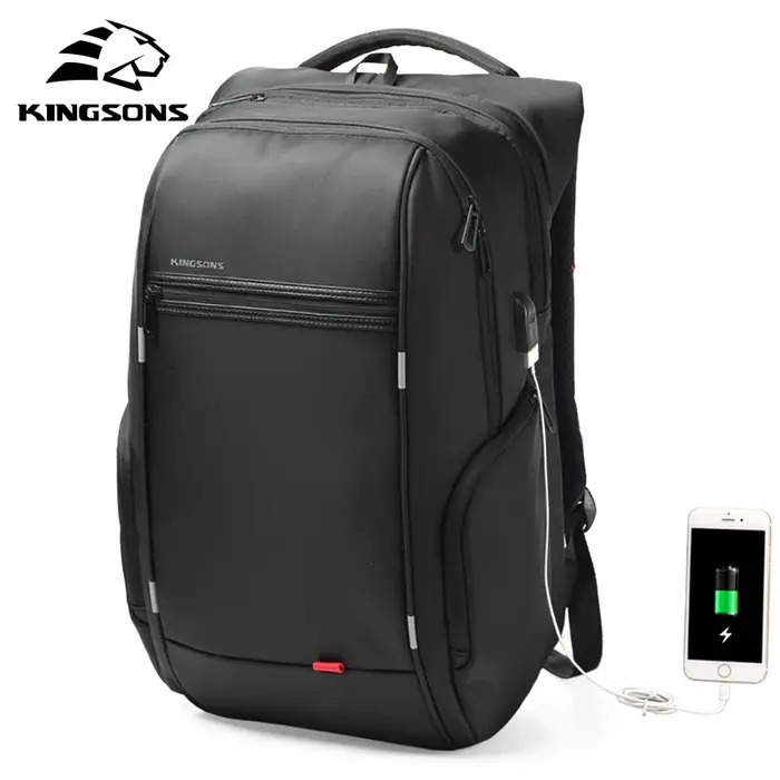 Kingsons étanche hommes femmes sac à dos USB charge mâle femme école sacs à dos antivol sac à dos po