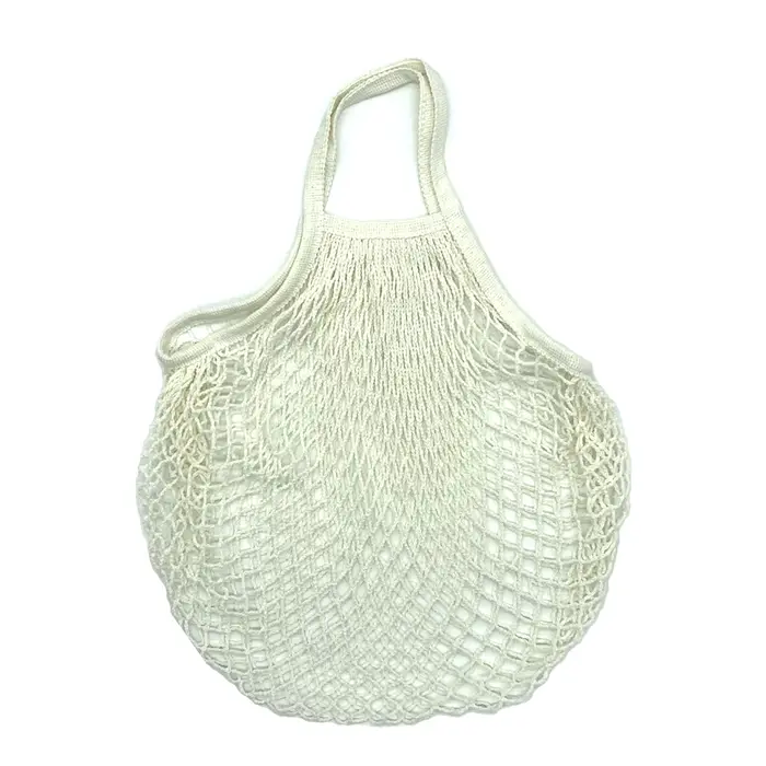 Sacs d'épicerie réutilisables, fourre-tout en maille de coton biologique écologique, sac à ficelle e