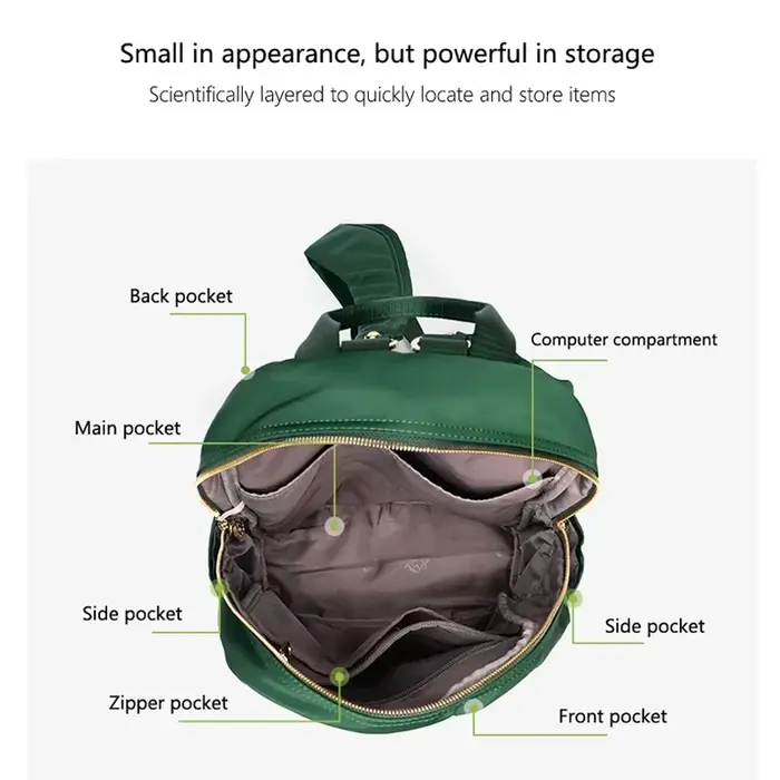 Fouvor femmes sac à dos en Nylon imperméable élégant grand sac à dos jeunesse décontracté léger voya