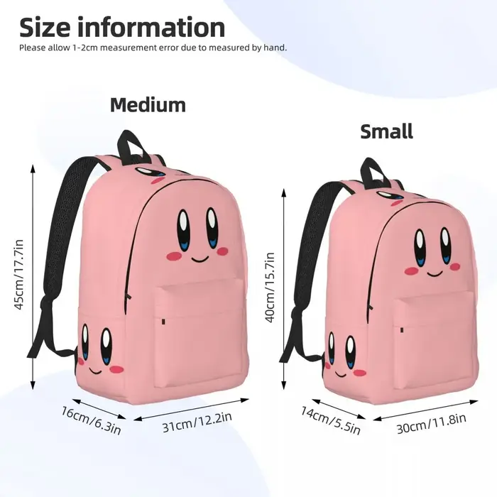 Sac à dos de jeu drôle Kirbys rose pour hommes femmes adolescent étudiant randonnée voyage sac à dos ordinateur portable sacs en toile cadeau