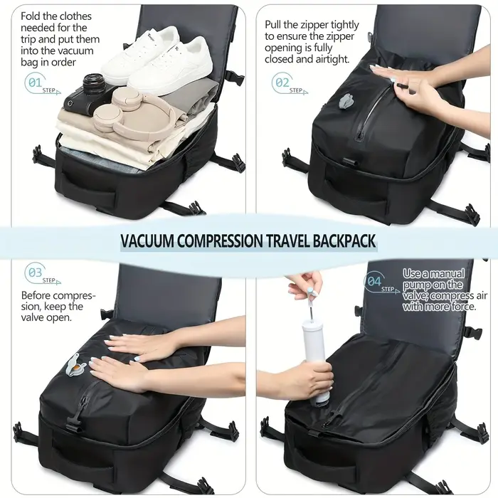 Sac à dos de voyage à compression sous vide