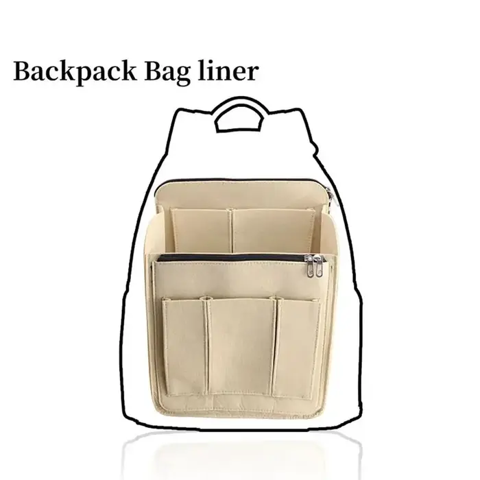 Nouveau sac intérieur multi-poches pour sac à dos, grande capacité, sac de rangement portable en feutre pour voyage, organisateur pour Longchamp